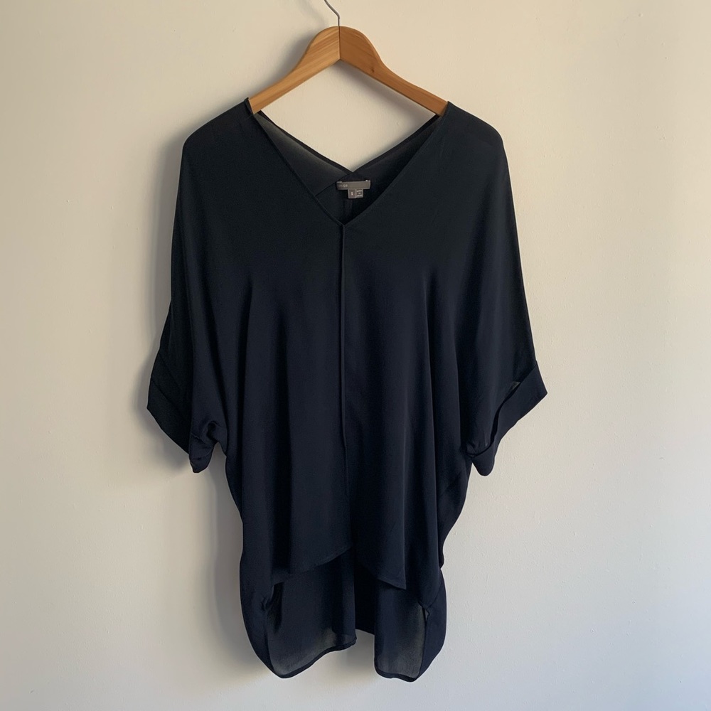 Vince navy silk blouse (S)